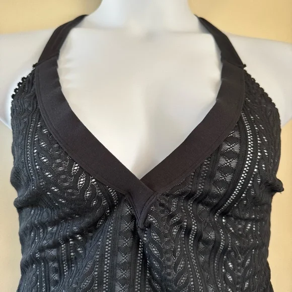 NWOT Jezebel by Felina black lace halter bodysuit XL - Picture 2 of 10